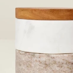 3pc Marble Stacking Salt & Pepper Cellar White/Warm Gray - Hearth & Hand™ With Magnolia -Home Decoration Sale Shop GUEST 1511b512 a04d 4638 8b56 b59f269aa4b2