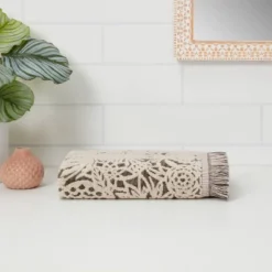 New Products 19 Allover Pattern Towels Black/White - Opalhouse