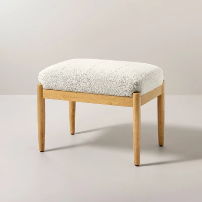 Boucle Upholstered Wood Ottoman - Hearth & Hand™ With Magnolia 10 Boucle Upholstered Wood Ottoman - Hearth & Hand™ With Magnolia - Image 8