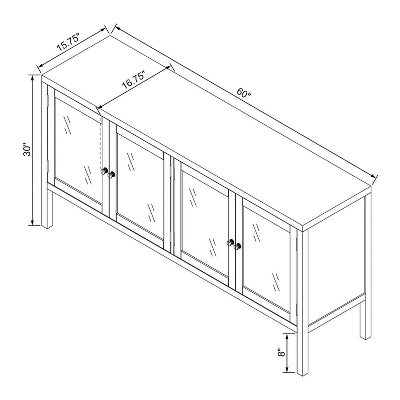 Wood & Glass 4-Door Sideboard Buffet Cabinet - Brown - Hearth & Hand™ With Magnolia 9 Wood & Glass 4-Door Sideboard Buffet Cabinet - Brown - Hearth & Hand™ With Magnolia - Image 7