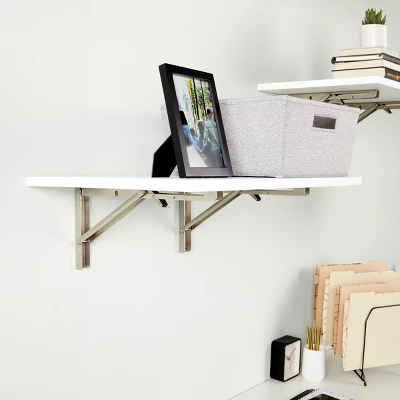 Built Industrial 2 Pack Folding L Wall Shelf Bracket, 10 Inch Collapsible Hardware With Locking Hinge For Garage Shelves, Holds 120lbs 6 Built Industrial 2 Pack Folding L Wall Shelf Bracket, 10 Inch Collapsible Hardware With Locking Hinge For Garage Shelves, Holds 120lbs - Image 4