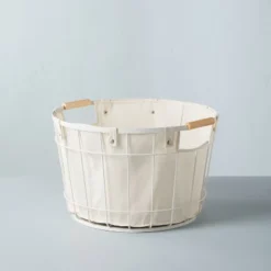 Wire & Fabric Laundry Hamper Sour Cream - Hearth & Hand™ With Magnolia -Home Decoration Sale Shop GUEST 56aabe62 a60f 4450 a0d5 e0a233dac7aa