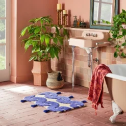 Home Decoration Sale Shop 17 Concentric Wave Blue Bath Rug Blue - Opalhouse⢠Designed With Jungalowā¢