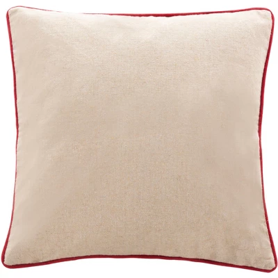 Merry Merry Pillow - Green/Red/Beige - 18" X 18" - Safavieh 3 Merry Merry Pillow - Green/Red/Beige - 18" X 18" - Safavieh