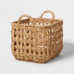 Twisted Open Checkered Weave Milk Crate Natural - Brightroom™ -Home Decoration Sale Shop GUEST 7cdb0b06 63dd 4c9e 9054 23599ff003c3