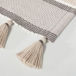 24"x60" Color Block Stripe Tassels Bath Rug Neutral Taupe - Hearth & Hand™ With Magnolia -Home Decoration Sale Shop GUEST 82f8d42f 65b4 4b2f b945 a68940e12d3d
