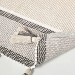 24"x60" Color Block Stripe Tassels Bath Rug Neutral Taupe - Hearth & Hand™ With Magnolia -Home Decoration Sale Shop GUEST 910979a7 4645 484a b851 9e3664ee4695