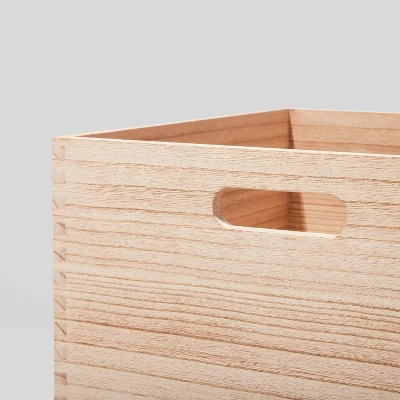 Large Decorative Light Wood Crate Natural - Brightroom™ 4 Large Decorative Light Wood Crate Natural - Brightroom™ - Image 2