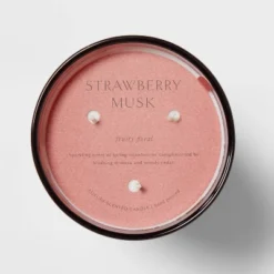 Colored Vase Glass With Dustcover Strawberry Musk Candle Red - Threshold™ -Home Decoration Sale Shop GUEST a1481056 0056 434b 8190 eafa8bcfa251