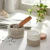 3pc Marble Stacking Salt & Pepper Cellar White/Warm Gray - Hearth & Hand™ With Magnolia -Home Decoration Sale Shop GUEST b052826a 6f96 4b38 b2a3 97eb5cae5ed6