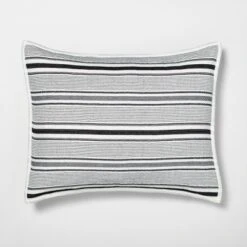 Textured Stripe Pillow Sham Dark Gray/Cream - Hearth & Hand With Magnolia 10 Textured Stripe Pillow Sham Dark Gray/Cream - Hearth & Hand With Magnolia -Home Decoration Sale Shop GUEST b0608181 3b6d 4688 8af4 76eb9e213a88