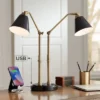 Possini Euro Design Sentry Modern Mid Century Desk Lamp 23" High Black Brass With USB Charging Port LED Adjustable Cone Shade For Bedroom Living Room -Home Decoration Sale Shop GUEST b54ba3a8 fb04 4798 bbf9 ebae1a38c484