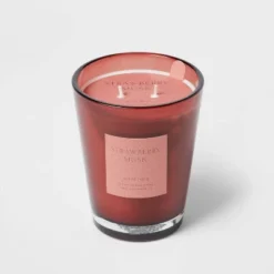 Colored Vase Glass With Dustcover Strawberry Musk Candle Red - Threshold™ -Home Decoration Sale Shop GUEST bff6ffbf c36a 4e82 a556 ba31fee10532