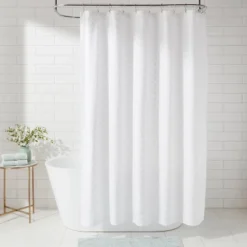 Dyed Clipped Diamond Shower Curtain White - Threshold™