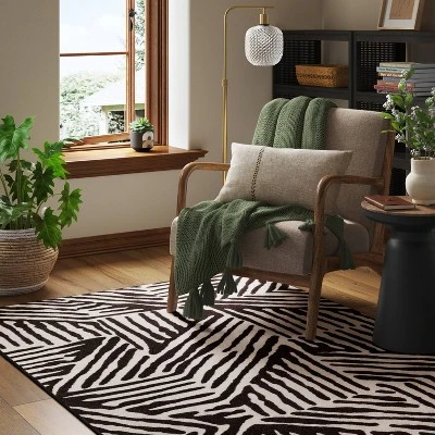 Abstract Lines Rug Black/Tan - Threshold™ 3 Abstract Lines Rug Black/Tan - Threshold™
