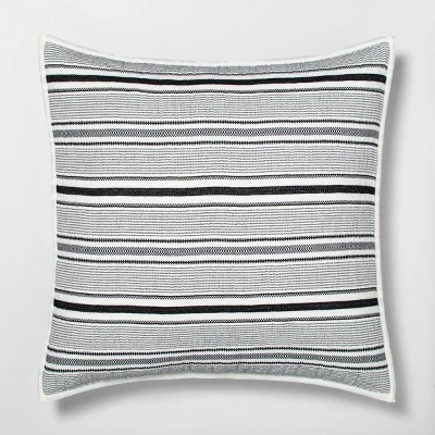 Textured Stripe Pillow Sham Dark Gray/Cream - Hearth & Hand With Magnolia 7 Textured Stripe Pillow Sham Dark Gray/Cream - Hearth & Hand With Magnolia - Image 5