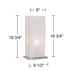 360 Lighting Cube Modern Accent Table Lamp 19 3/4" High White Ribbon Fabric Shade For Bedroom Living Room Bedside Nightstand Office Kids Family House -Home Decoration Sale Shop GUEST ed4bd12c 3cd4 42c5 bc5f 8d011486a1f9