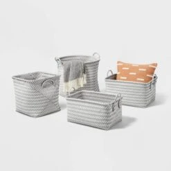 Large Woven Rectangular Storage Basket Gray/White - Brightroom™ -Home Decoration Sale Shop GUEST f7afc392 cd5f 4f5b b71c de34f8204ec5